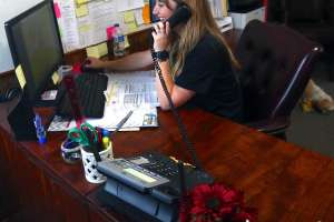 Image customer service smiling phone