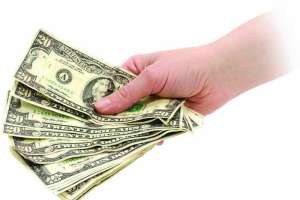 Money hand out